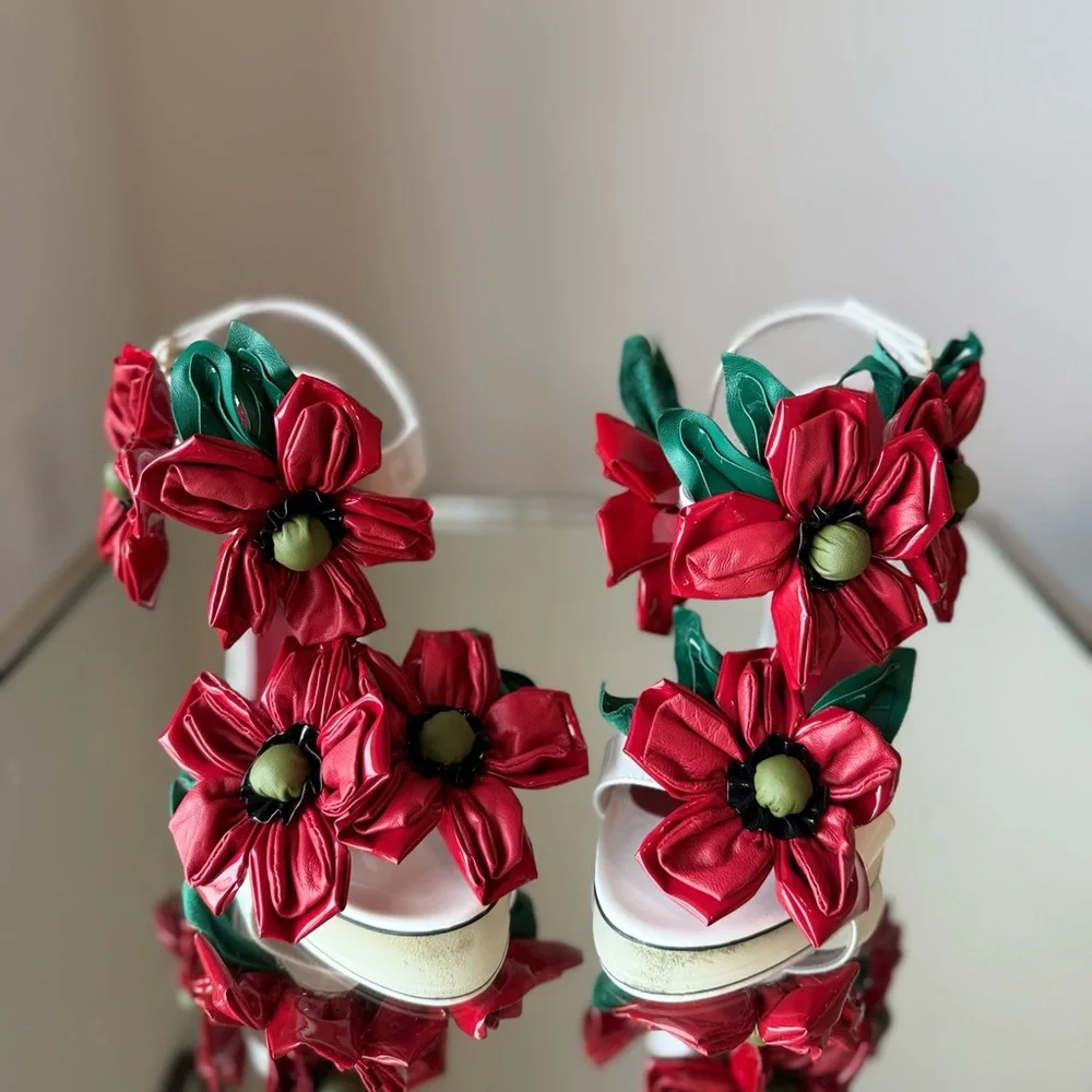 Like new DOLCE & GABBANA Floral Detail High-Heel Sandals $2,495 38.5 - Picture 10 of 14